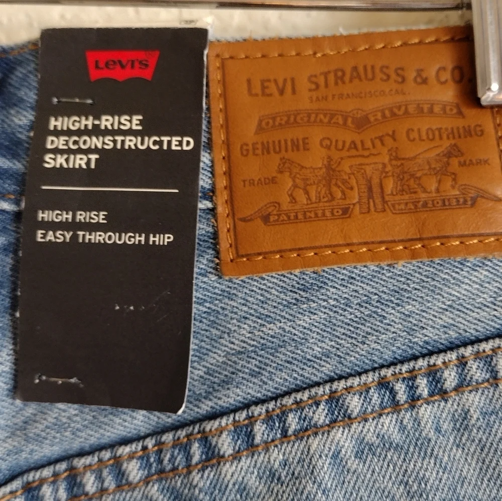 Levi's High Waisted Deconstructed Mini Denim Ladies Jean Skirt